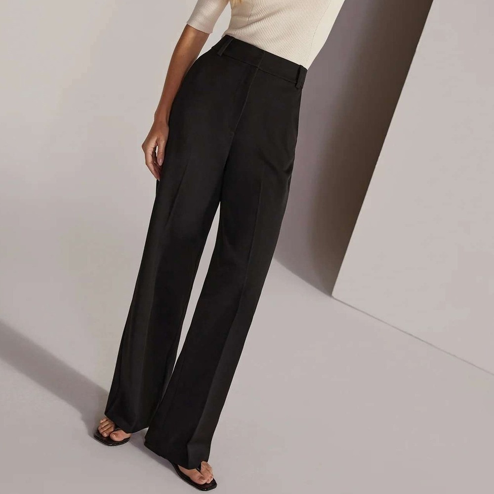Favorite Daughter Black The Fiona High Waist Wide Leg Trouser Pants Size 10